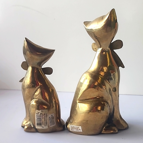 2 pieces of Brass Decorative Cats. - Picture 3 of 7